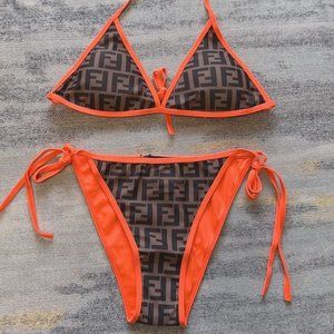 Three-point bathing suit with holiday tie-up Fendi's  Bikini two-piece swimsuit